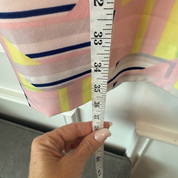 J. Crew Vibrant Pink and Yellow Geometric Mini Dress size 2 - Picture 7 of 9